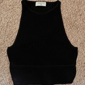 Aritzia ribbed black tank top 2xs